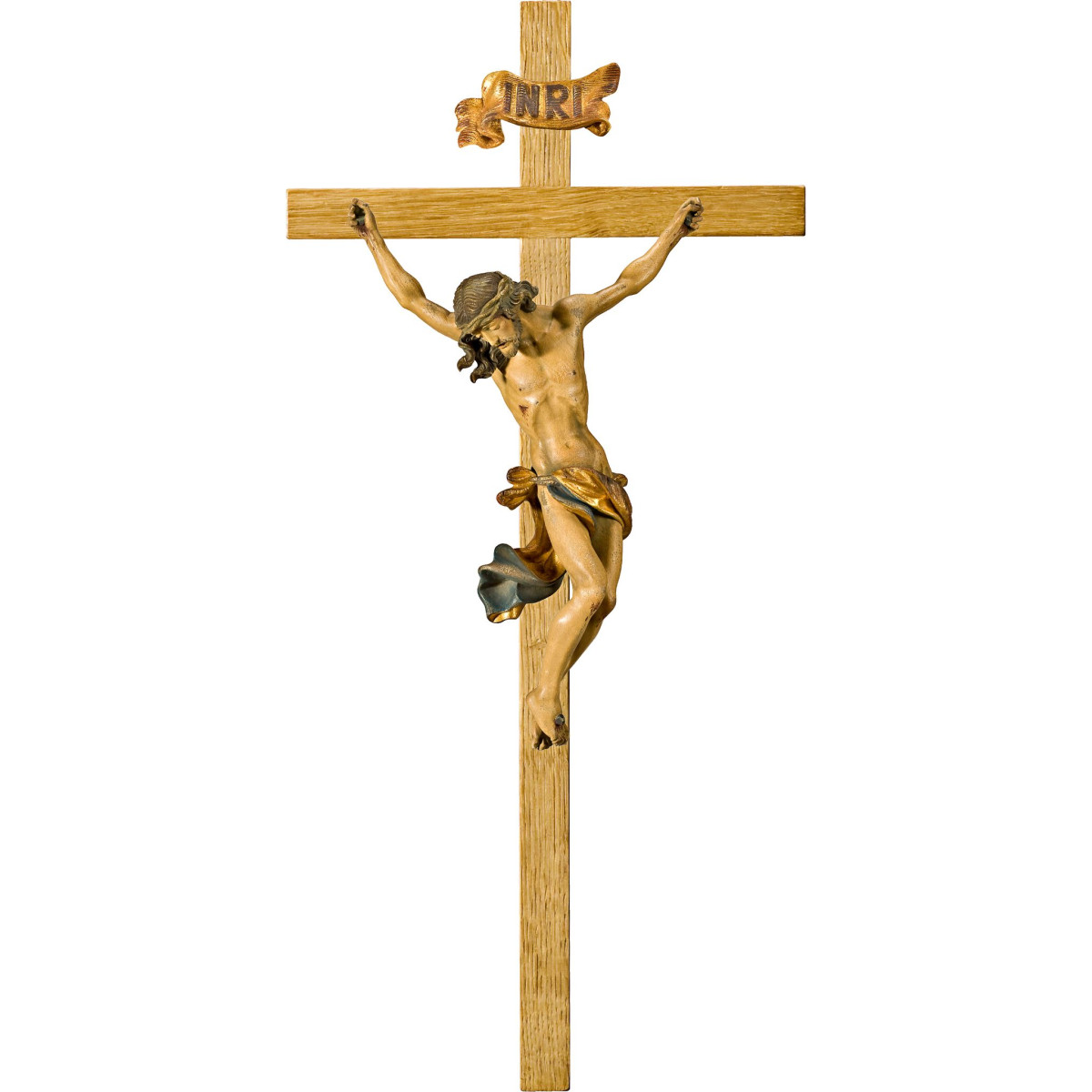 Cristo Barroco en cruz de roble